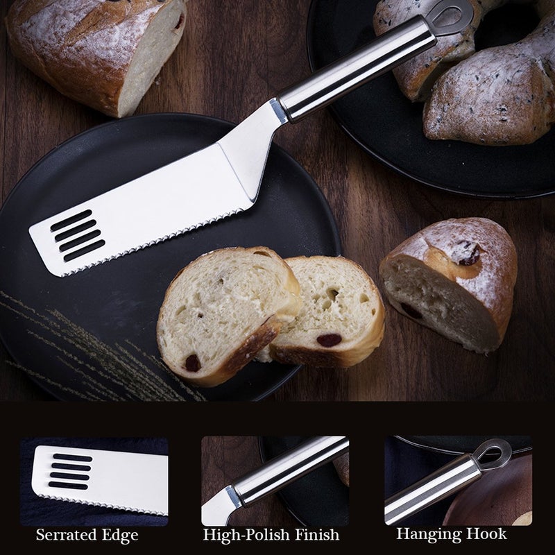 Tafond Stainless Steel Pie Cutter and Server, Cake Cutter and Pastry Spatula with Serrated Blade, Set of 1 - Image 2